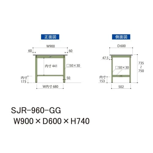 中量作業台固定式SJR−960−GG