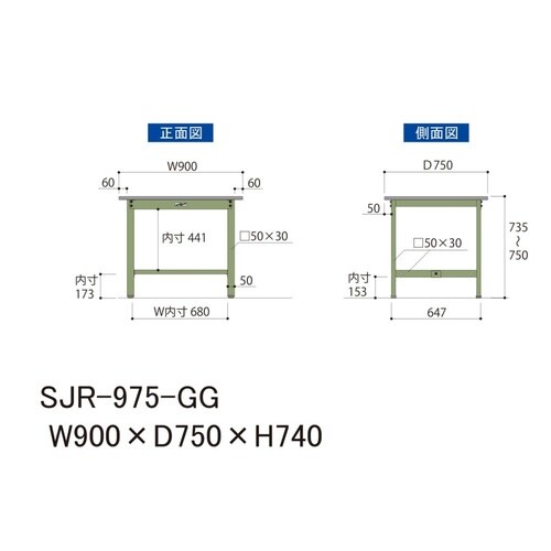中量作業台固定式SJR−975−GG