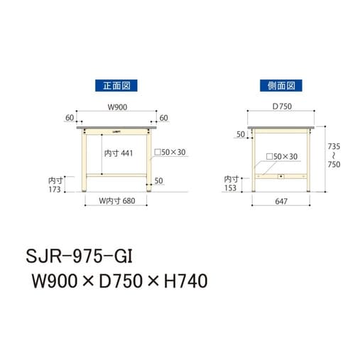 中量作業台固定式SJR−975−GI