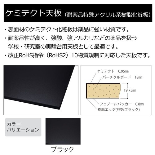 実験台中棚付きSLKH−1890TTF−BKW