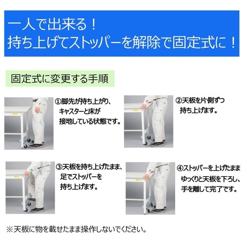 軽量作業台ワンタッチ移動SURU−960−GYW