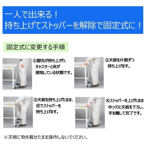 軽量作業台ワンタッチ移動SURUH1260TGYW