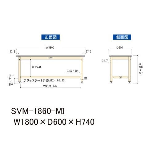 中量作業台固定式SVM−1860−MI