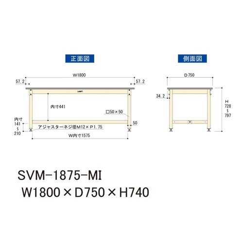 中量作業台固定式SVM−1875−MI