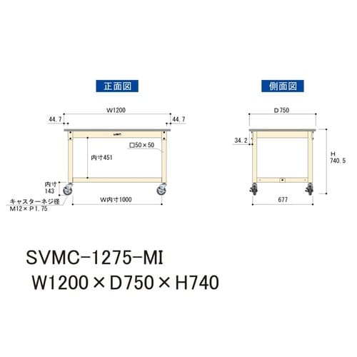 中量作業台移動式SVMC−1275−MI