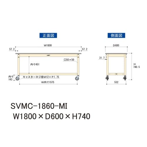 中量作業台移動式SVMC−1860−MI
