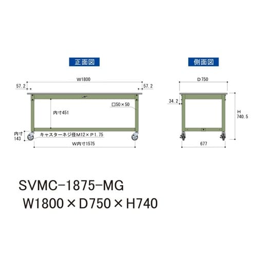 中量作業台移動式SVMC−1875−MG