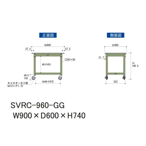 中量作業台移動式SVRC−960−GG