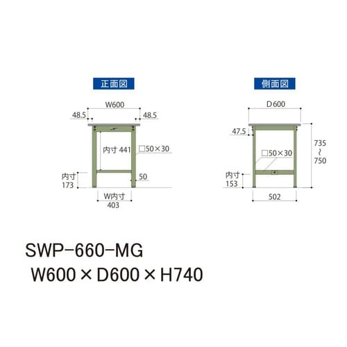 軽量作業台固定式SWP−660−MG