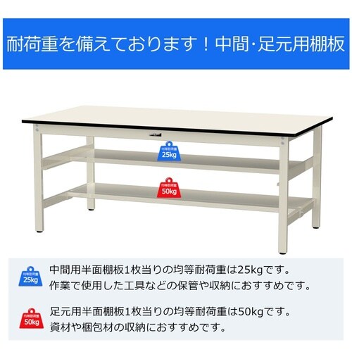 軽量作業台中棚付SWPH−1560TTS2−MG