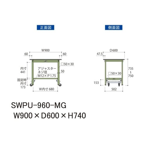 軽量作業台ワンタッチ移動SWPU−960−MG