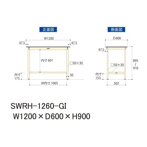 軽量作業台固定式SWRH−1260−GI