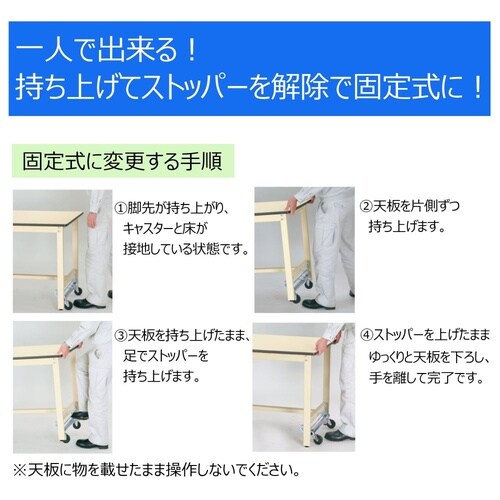 軽量作業台ワンタッチ移動SWRU−1890−GI
