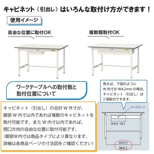 ワークテーブル150用引き出しUC1−W