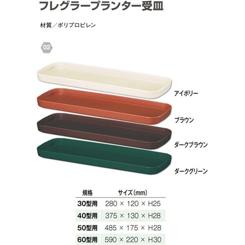 フレグラープランター受皿 60型用 ダークブラウン