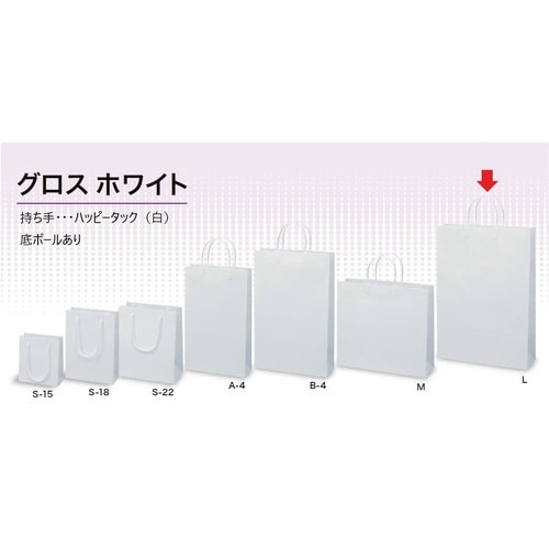 手提げ袋 グロス ホワイト 383681×5