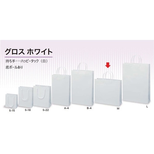 手提げ袋 グロス ホワイト 383671×5