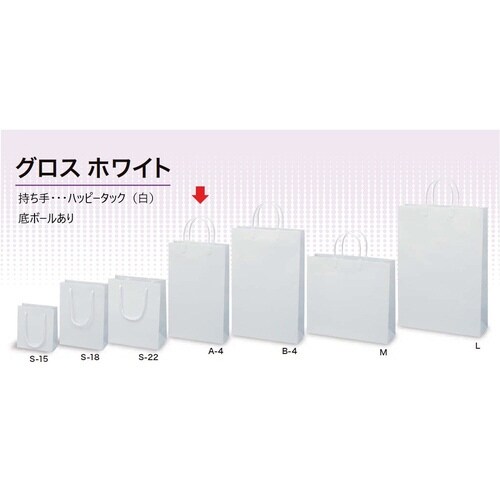 手提げ袋 グロス ホワイト 383651×5