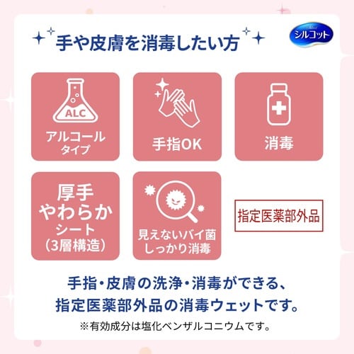 シルコット消毒ウェットティッシュ本体40枚×12