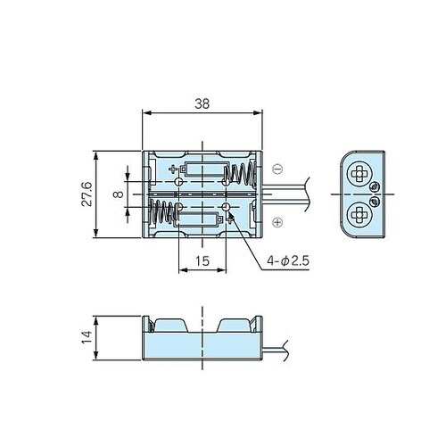 電池ケース(単5×2本 BH型 リード線