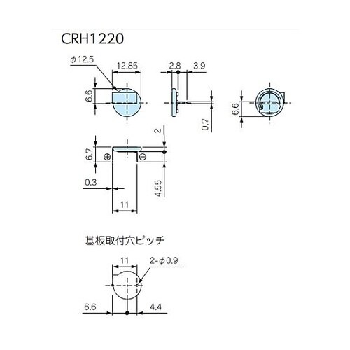 タブ付リチウムコイン電池 水平タイプ C