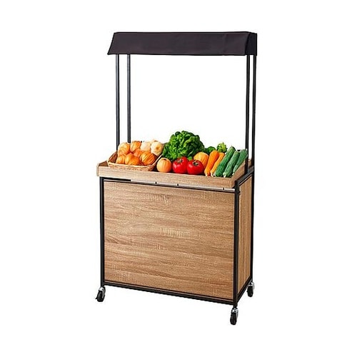 ハコマルシェワゴンW90cmセット ブラ