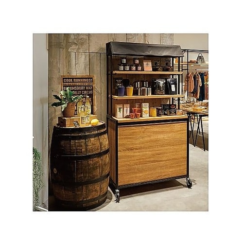 ハコマルシェワゴンW90cmセット ブラ