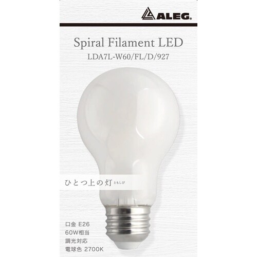 フィラメントLEDランプA形60W形ホワイト電球色