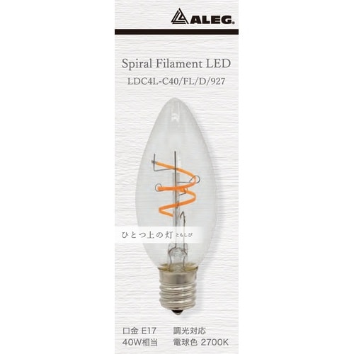 LEDランプC形40W形クリア・電球色E17