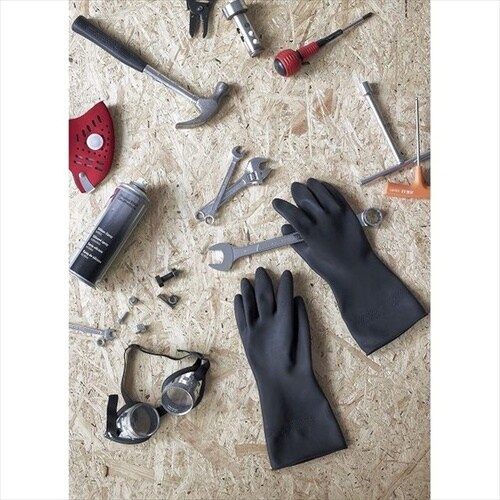 アウトドア用ゴム手袋 ブラック L