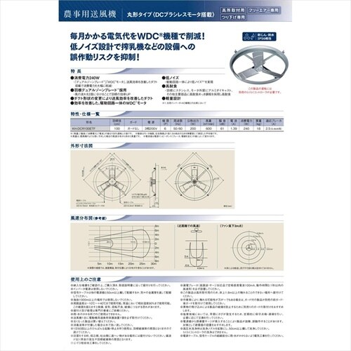 農事用送風機KH−DCR100ETF