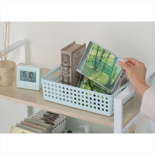 ストックバスケットB5浅型 ライトブルー