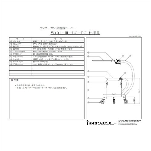 W101−III−LC−PC 取付型・集塵器セット