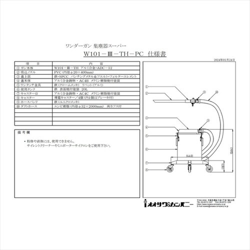W101−III−TH−PC 取付型・集塵器セット