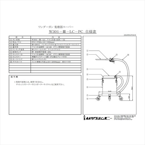 W301−III−LC−PC 取付型・集塵器セット