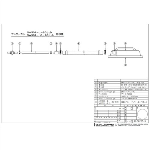 NW501−L−20 ミニタイプ・集塵器セット