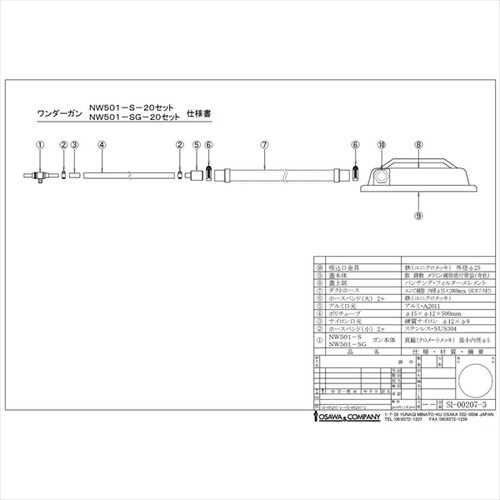 NW501−SG−20ミニタイプ・集塵器セット