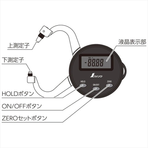 デジタルキャリパーゲージ0−25mm楕円
