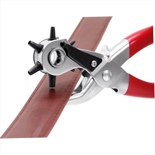 回転式穴あけパンチ赤ハンドル