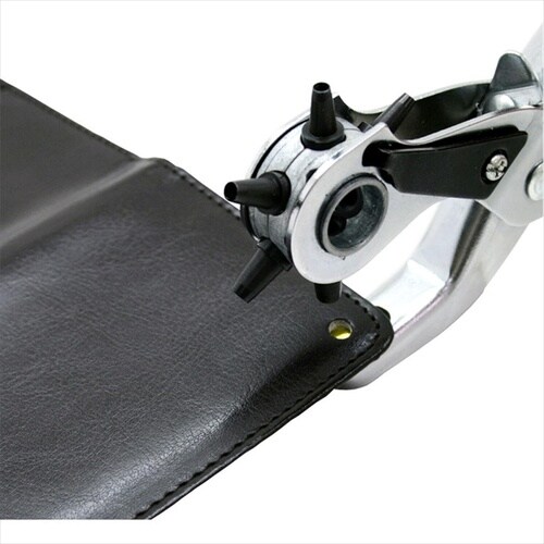 回転式穴あけパンチ赤ハンドル