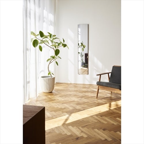 スリム姿見 細 オーク