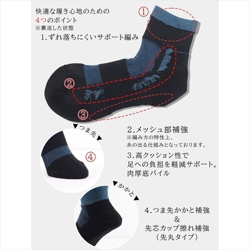 アシトモ 5本指ショート2足組ダーク 715352