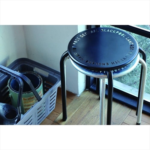 スタッカブルメタルスツール BK