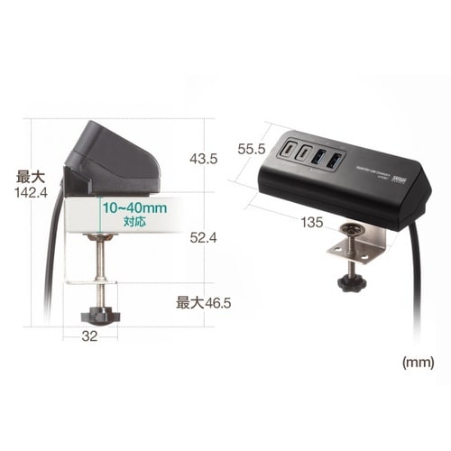 USB PD対応クランプ式AC充電器(PD65W)