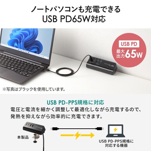 USB PD対応クランプ式AC充電器(PD65W)