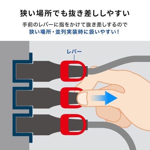 抜け防止ロック式電源コード ロックプラス 2m