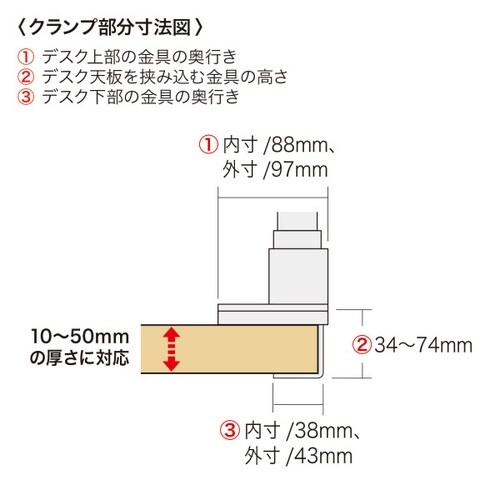 モニターアーム(ガススプリング式・支柱タイプ)