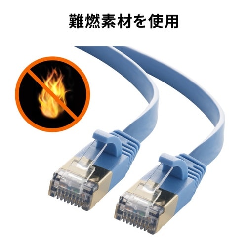 CAT7フラットLANケーブル(15m・ブルー)