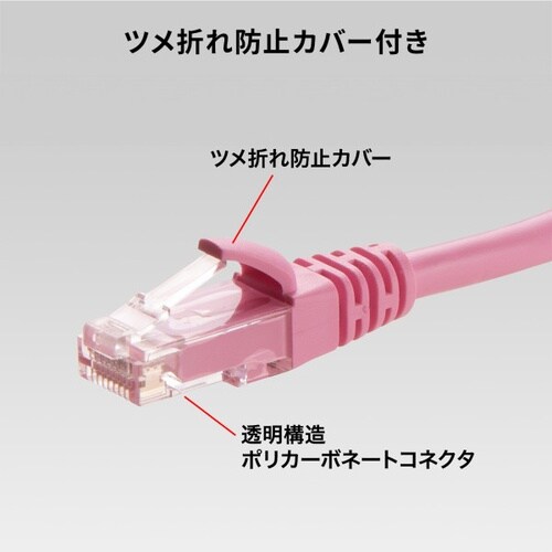 カテゴリ6Aより線LANケーブル(ピンク・1m)
