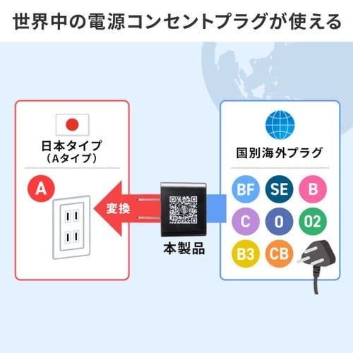 日本専用マルチタイプ電源変換アダプタ